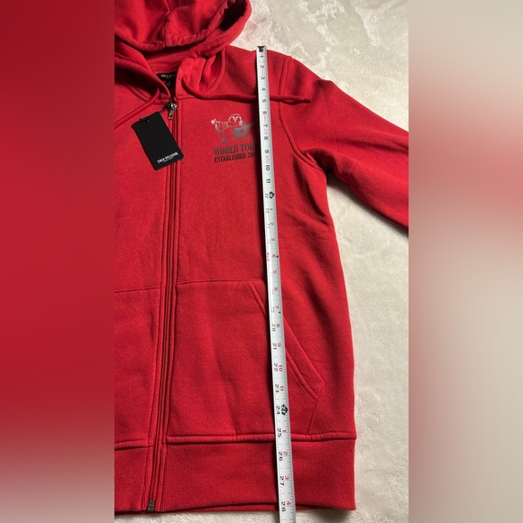 True Religion Red Zip Up Hoodie Size Small - Picture 6 of 9